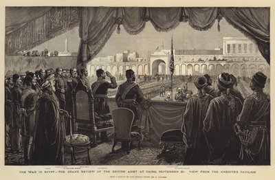 La Guerra en Egipto, la Gran Revista del Ejército Británico en El Cairo, 30 de septiembre, Vista desde el Pabellón del Jedive de Charles J. Staniland